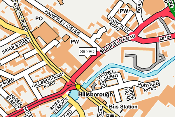 S6 2BQ map - OS OpenMap – Local (Ordnance Survey)