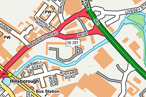 S6 2BT map - OS OpenMap – Local (Ordnance Survey)