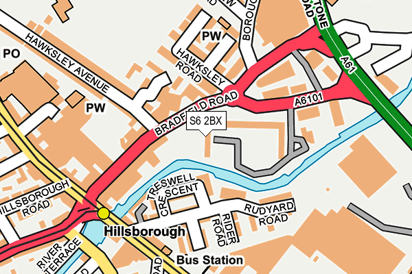 S6 2BX map - OS OpenMap – Local (Ordnance Survey)