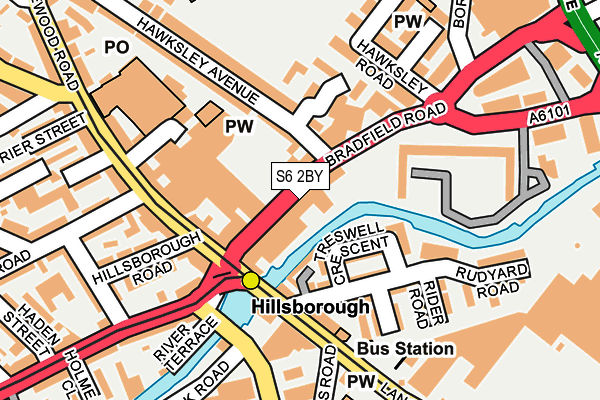 S6 2BY map - OS OpenMap – Local (Ordnance Survey)