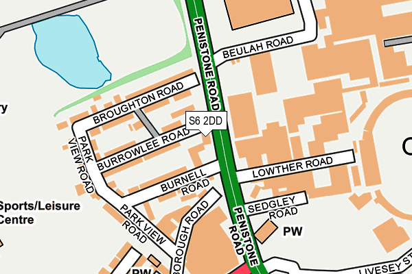 S6 2DD map - OS OpenMap – Local (Ordnance Survey)