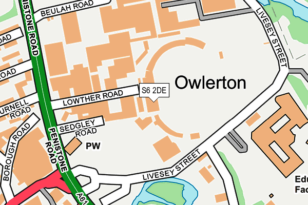 S6 2DE map - OS OpenMap – Local (Ordnance Survey)