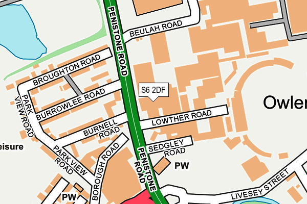 S6 2DF map - OS OpenMap – Local (Ordnance Survey)