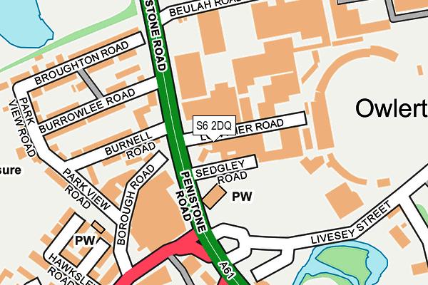 S6 2DQ map - OS OpenMap – Local (Ordnance Survey)