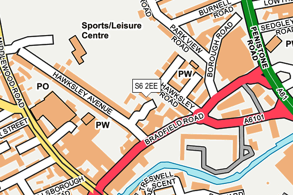 S6 2EE map - OS OpenMap – Local (Ordnance Survey)