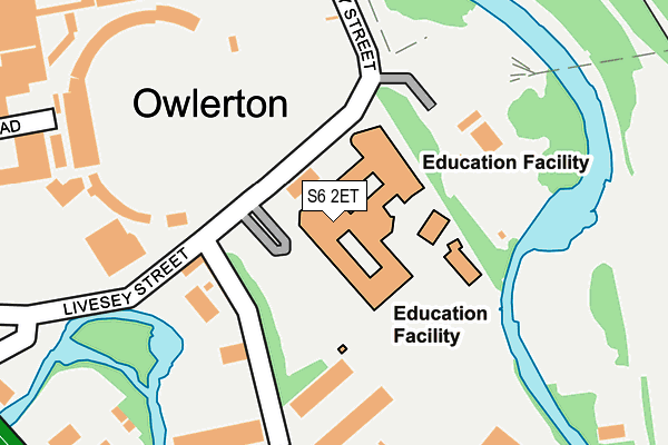 S6 2ET map - OS OpenMap – Local (Ordnance Survey)