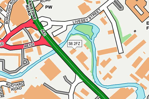 S6 2FZ map - OS OpenMap – Local (Ordnance Survey)