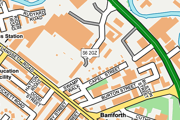 S6 2GZ map - OS OpenMap – Local (Ordnance Survey)