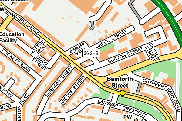S6 2HB map - OS OpenMap – Local (Ordnance Survey)