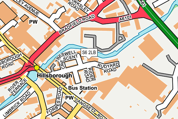 S6 2LB map - OS OpenMap – Local (Ordnance Survey)