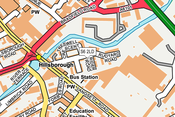 S6 2LD map - OS OpenMap – Local (Ordnance Survey)