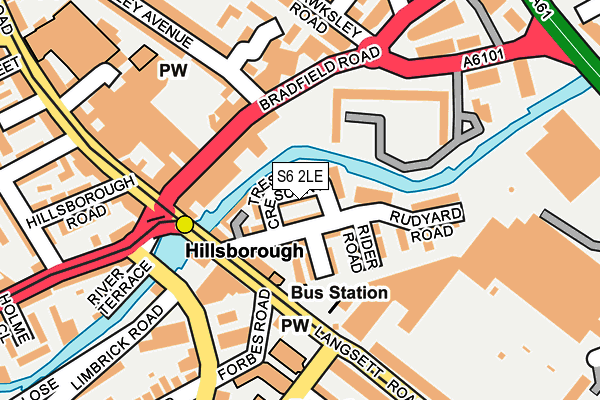 S6 2LE map - OS OpenMap – Local (Ordnance Survey)