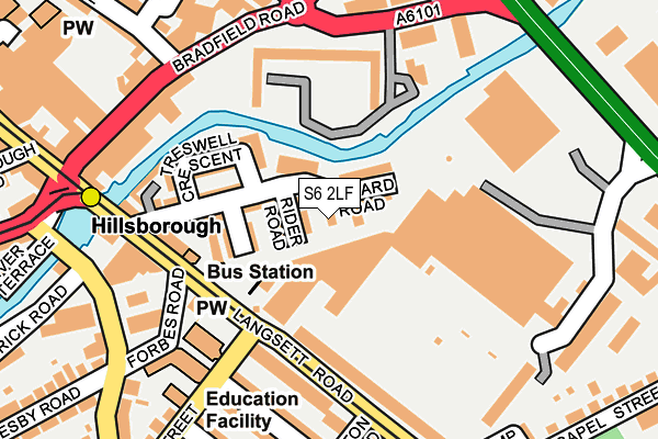 S6 2LF map - OS OpenMap – Local (Ordnance Survey)