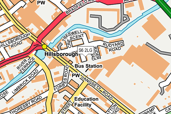 S6 2LG map - OS OpenMap – Local (Ordnance Survey)