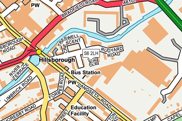 S6 2LH map - OS OpenMap – Local (Ordnance Survey)