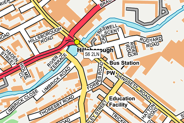 S6 2LN map - OS OpenMap – Local (Ordnance Survey)