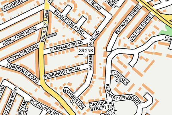 S6 2NB map - OS OpenMap – Local (Ordnance Survey)