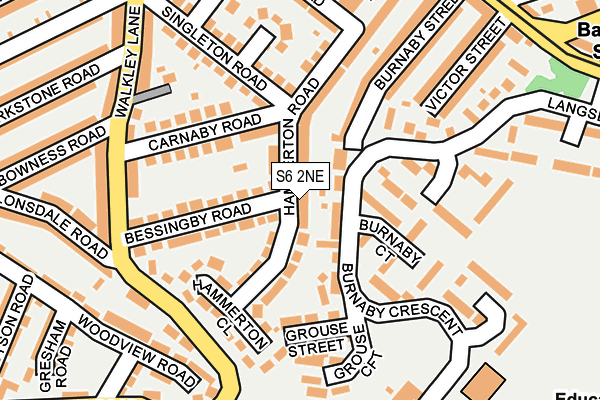 S6 2NE map - OS OpenMap – Local (Ordnance Survey)