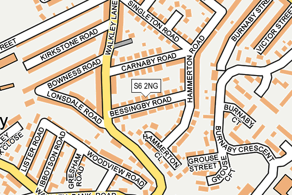 S6 2NG map - OS OpenMap – Local (Ordnance Survey)