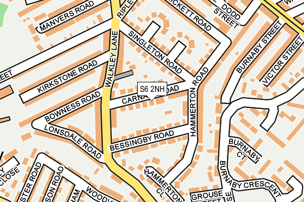 S6 2NH map - OS OpenMap – Local (Ordnance Survey)