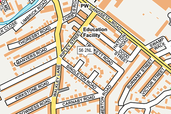 S6 2NL map - OS OpenMap – Local (Ordnance Survey)