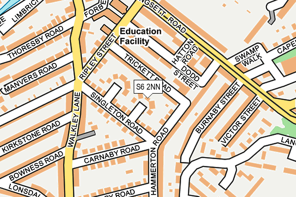 S6 2NN map - OS OpenMap – Local (Ordnance Survey)