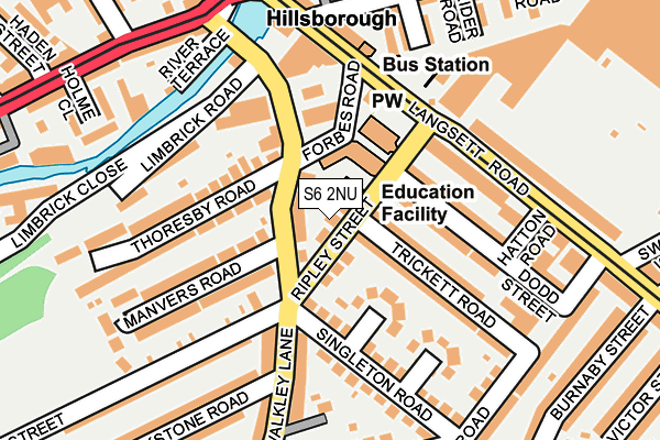 S6 2NU map - OS OpenMap – Local (Ordnance Survey)