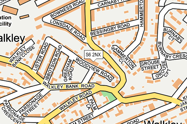S6 2NX map - OS OpenMap – Local (Ordnance Survey)