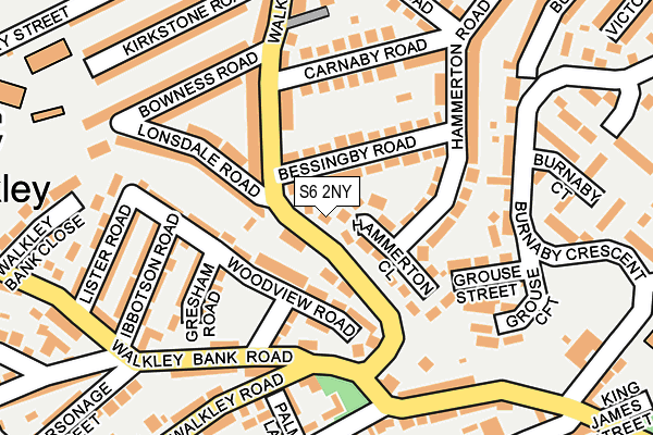 S6 2NY map - OS OpenMap – Local (Ordnance Survey)