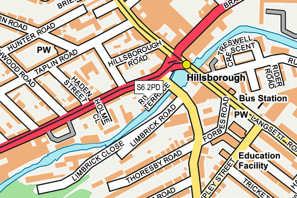 S6 2PD map - OS OpenMap – Local (Ordnance Survey)