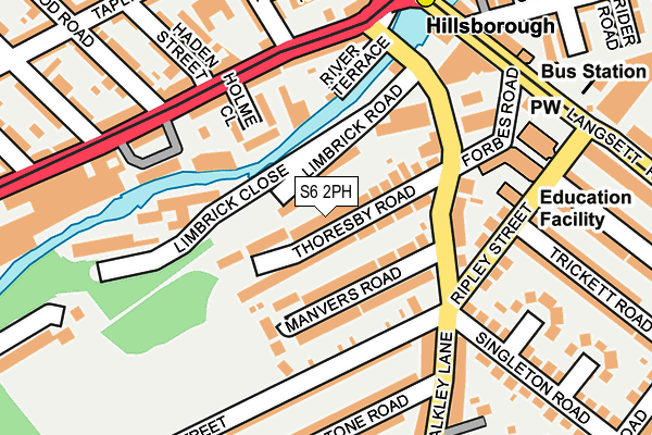 S6 2PH map - OS OpenMap – Local (Ordnance Survey)