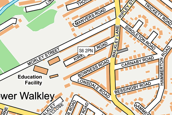 S6 2PN map - OS OpenMap – Local (Ordnance Survey)