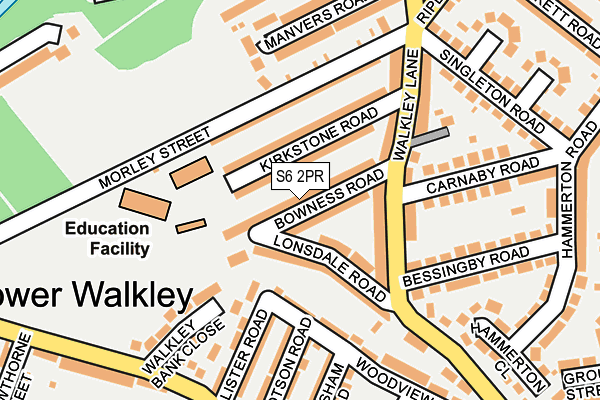 S6 2PR map - OS OpenMap – Local (Ordnance Survey)