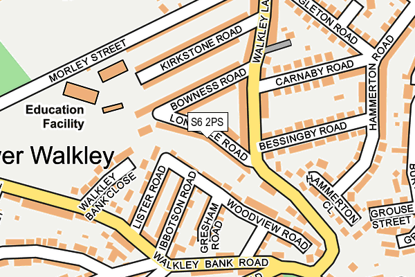 S6 2PS map - OS OpenMap – Local (Ordnance Survey)