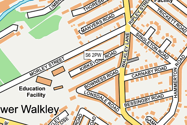 S6 2PW map - OS OpenMap – Local (Ordnance Survey)