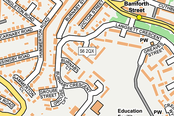 S6 2QX map - OS OpenMap – Local (Ordnance Survey)