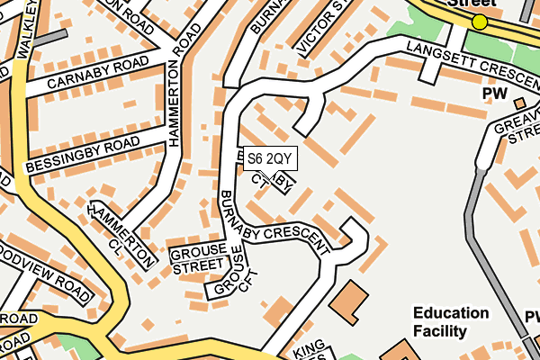 S6 2QY map - OS OpenMap – Local (Ordnance Survey)