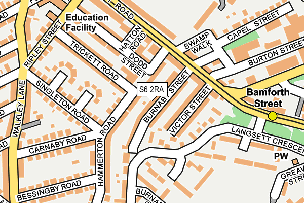 S6 2RA map - OS OpenMap – Local (Ordnance Survey)