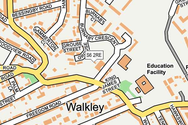 S6 2RE map - OS OpenMap – Local (Ordnance Survey)