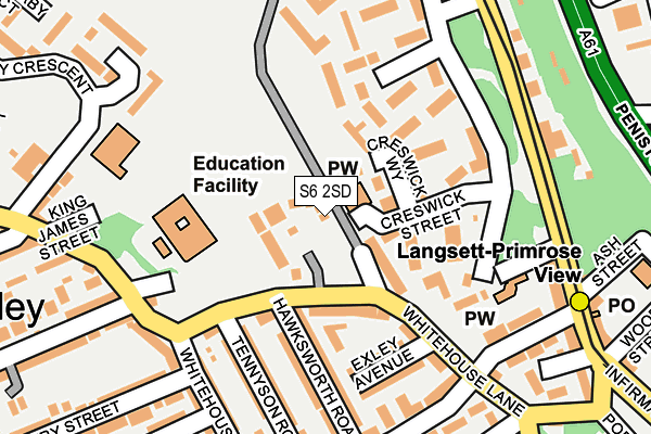 S6 2SD map - OS OpenMap – Local (Ordnance Survey)