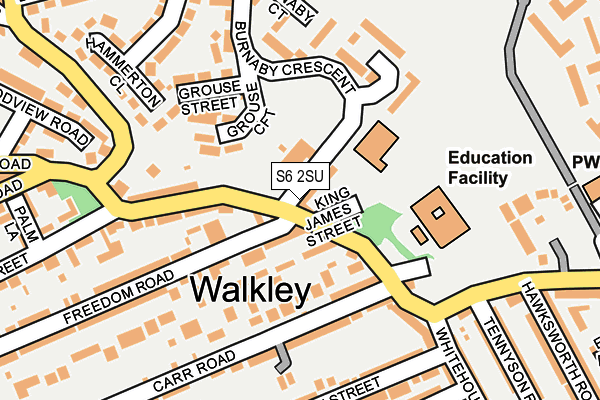 S6 2SU map - OS OpenMap – Local (Ordnance Survey)