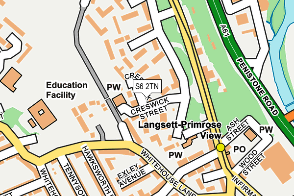 S6 2TN map - OS OpenMap – Local (Ordnance Survey)