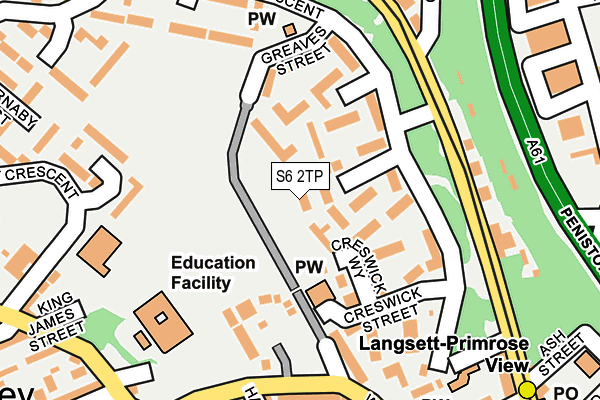 S6 2TP map - OS OpenMap – Local (Ordnance Survey)