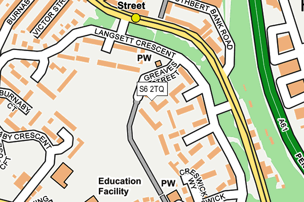 S6 2TQ map - OS OpenMap – Local (Ordnance Survey)