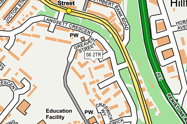 S6 2TR map - OS OpenMap – Local (Ordnance Survey)