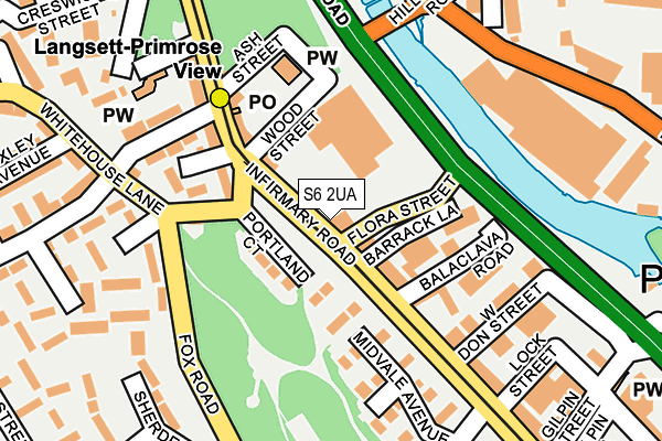 S6 2UA map - OS OpenMap – Local (Ordnance Survey)