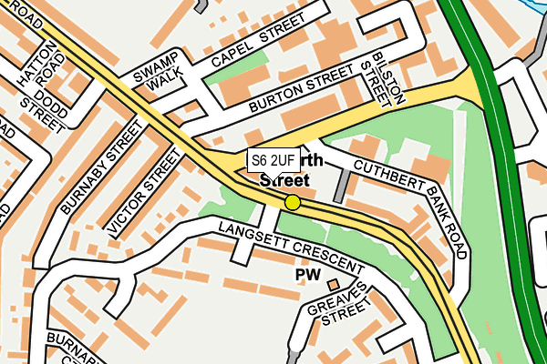 S6 2UF map - OS OpenMap – Local (Ordnance Survey)