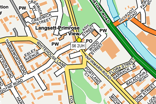 S6 2UH map - OS OpenMap – Local (Ordnance Survey)