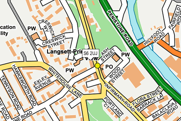S6 2UJ map - OS OpenMap – Local (Ordnance Survey)