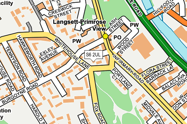 S6 2UL map - OS OpenMap – Local (Ordnance Survey)